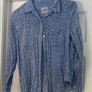 Rails Blue Leopard Print Blouse